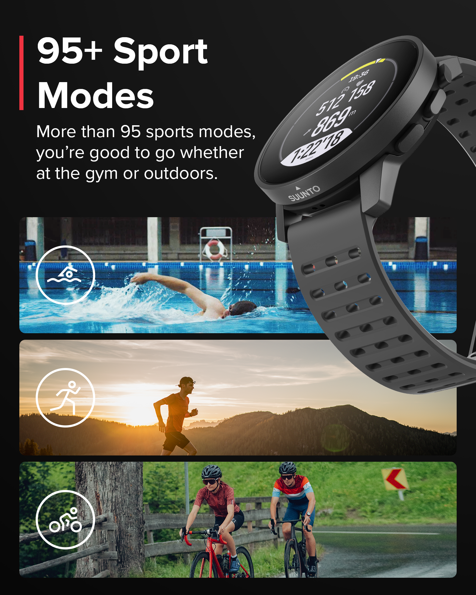 SUUNTO 9 PEAK PRO All Black 95+ sports modes