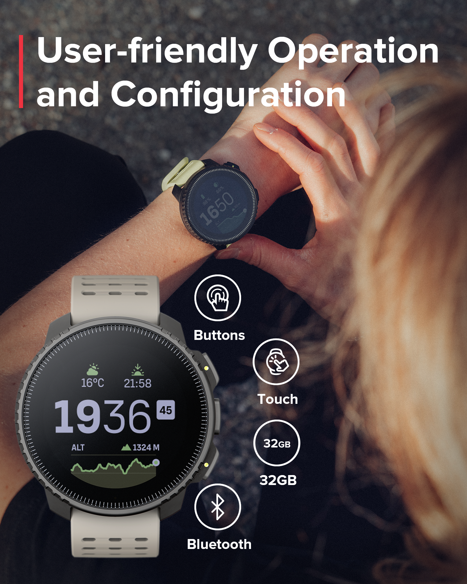 SUUNTO VERTICAL Titanium Solar Sand GPS Adventure Sports Watch