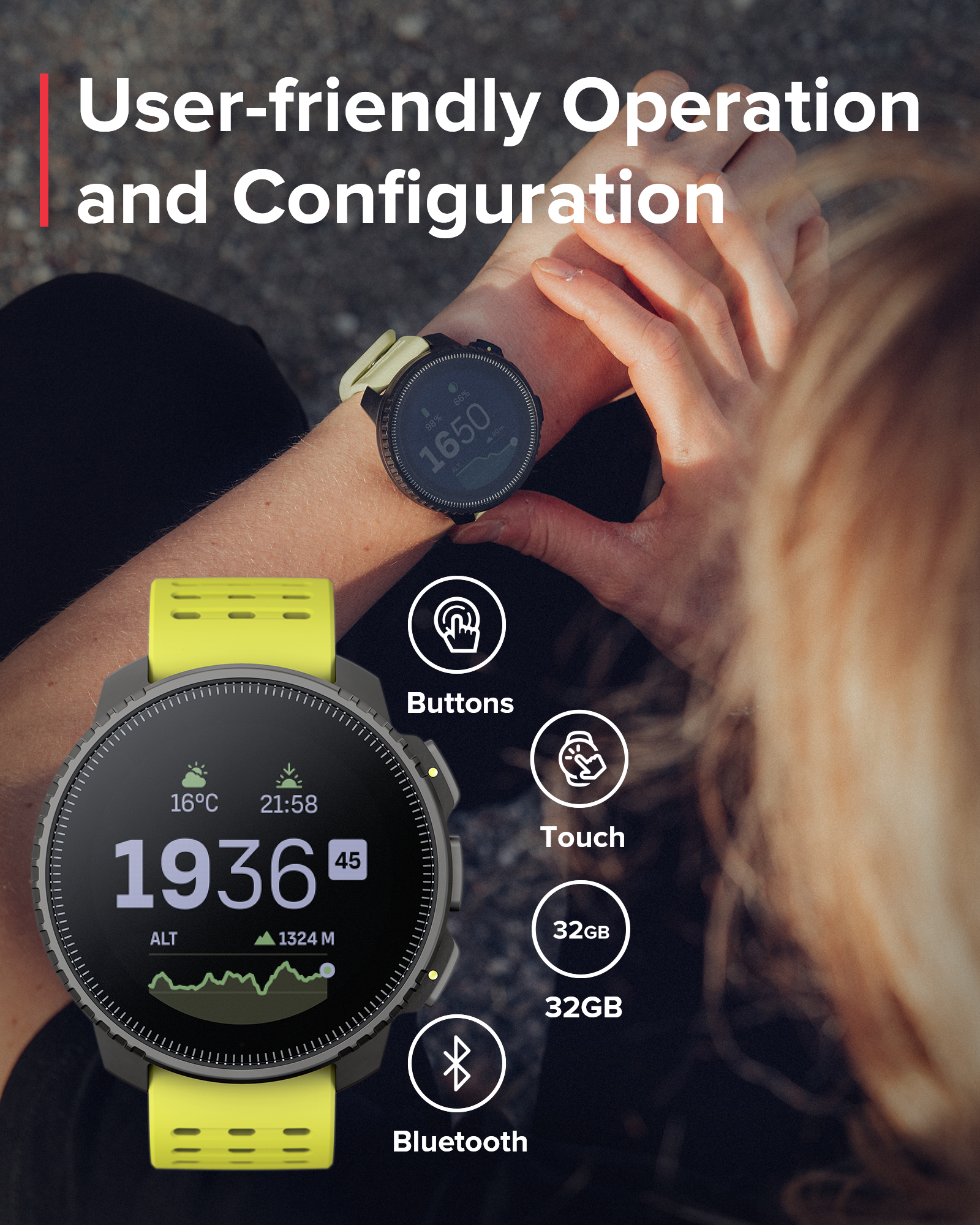 SUUNTO VERTICAL Black Lime GPS Adventure Sports Watch