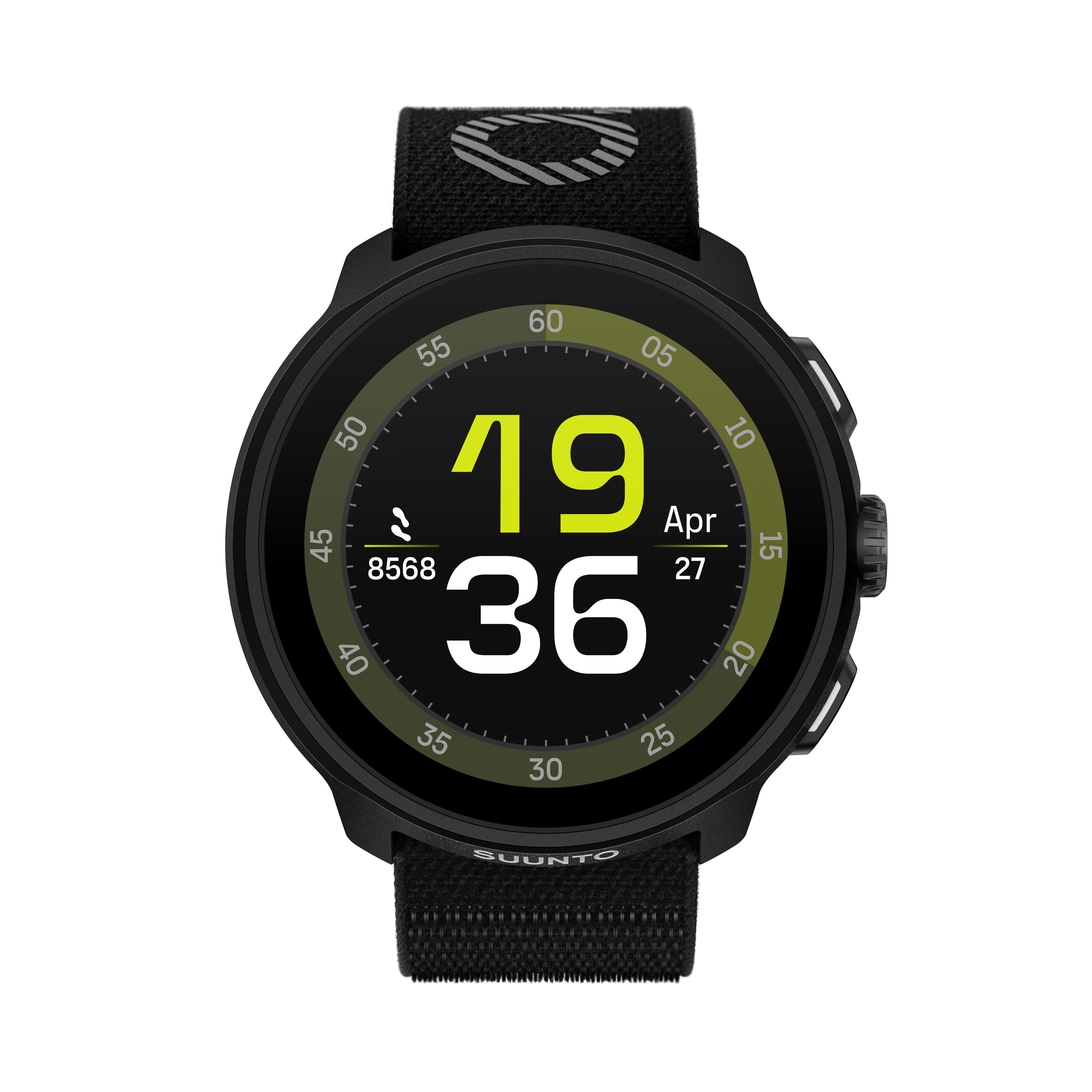 Suunto Run watch front view - all black