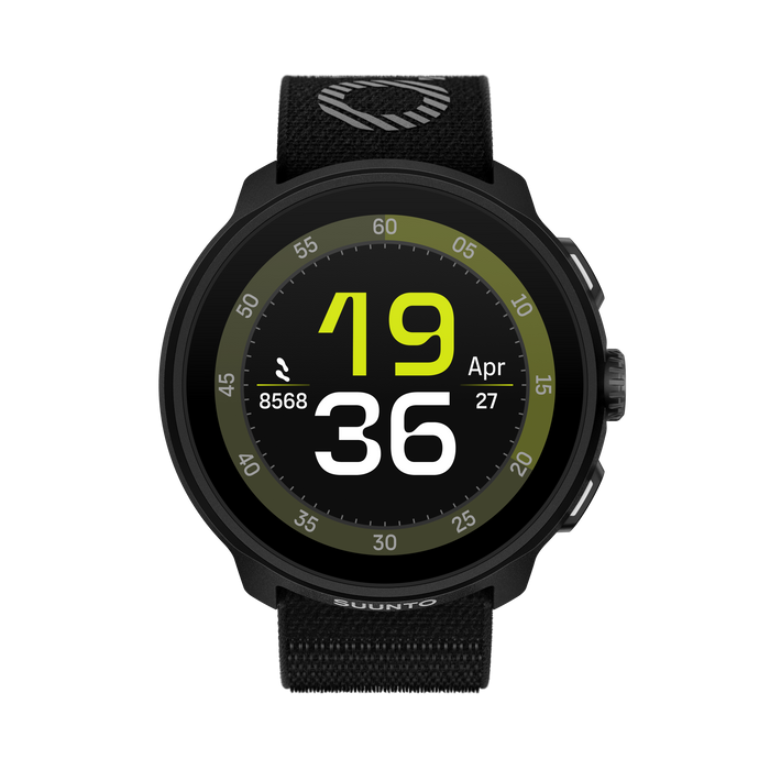 Suunto Run watch front view - all black
