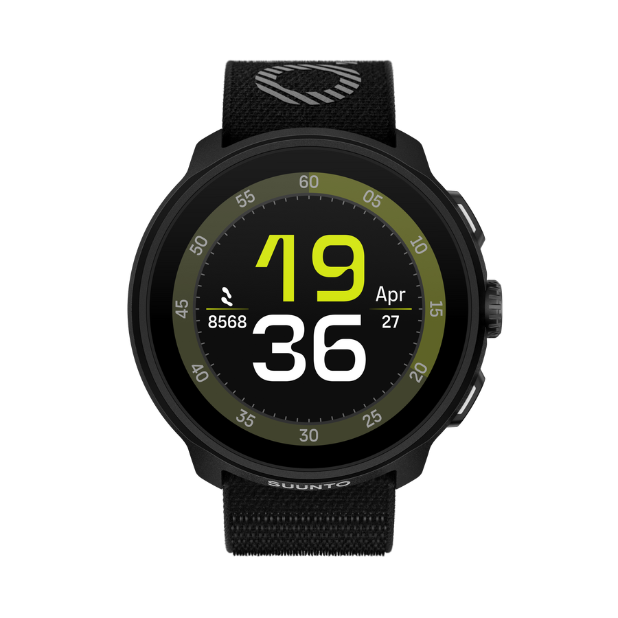 Suunto Run watch front view - all black