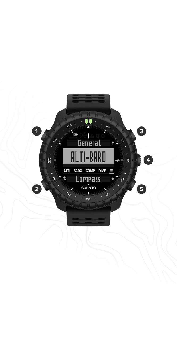Suunto Core 2 Watch Buttons Layout
