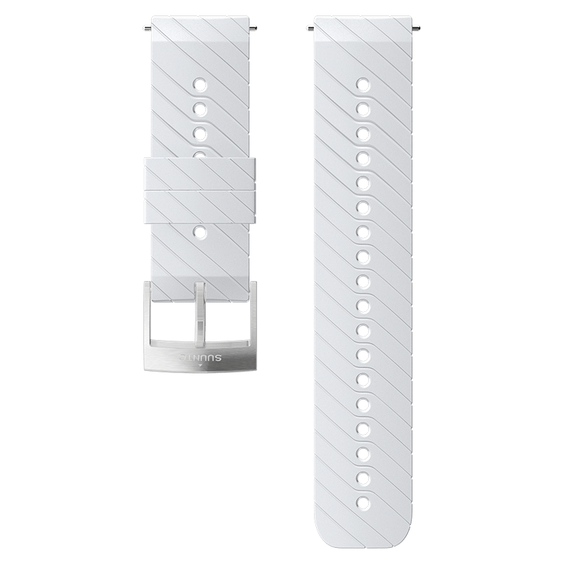 Suunto 24mm Athletic 3 Silicone Strap White Steel Size M Watch Band