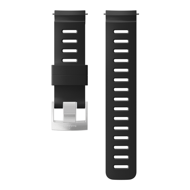 Suunto 24mm Dive 1 Silicone Strap Black Steel Size M Watch Band