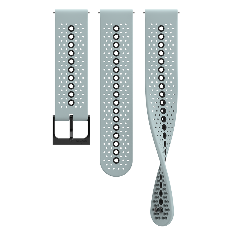 Suunto 22mm Athletic 1 Silicone Strap Ice Blue Black S+M Watch Band