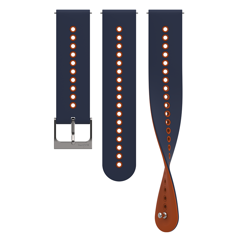 Suunto 22mm Urban 4 Silicone Strap Granite Blue Orange S+M Watch Band