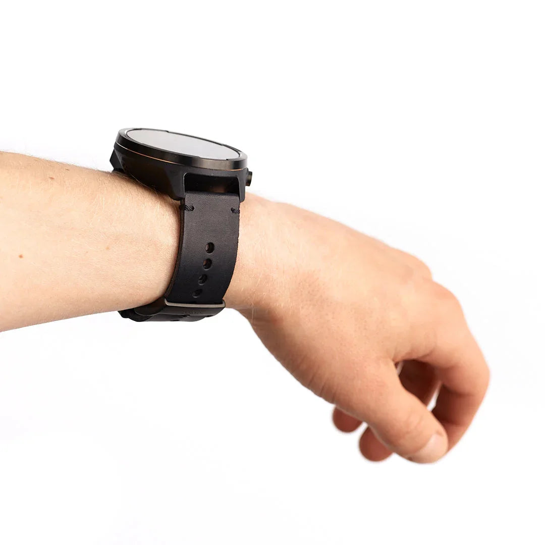 Suunto 24mm Urban 2 Leather Strap Black Black Size M - SUUNTO US