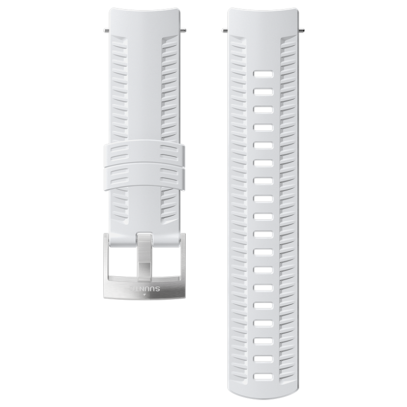 Suunto 24mm Athletic 2 Silicone Strap White Steel Size M Watch Band